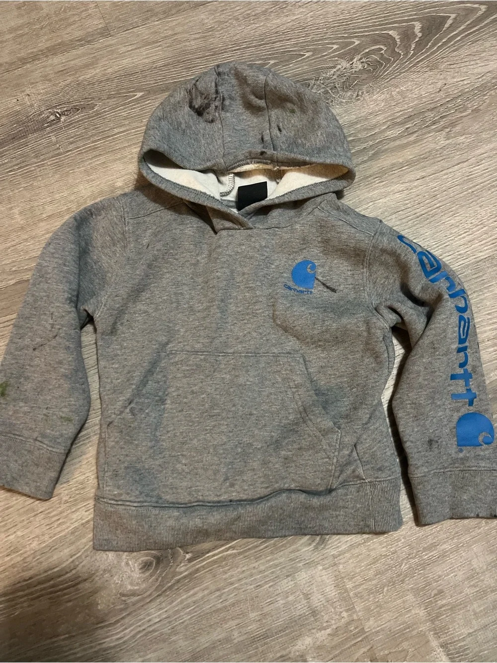 Carhartt Kids' Gray Hoodie with Blue Logo- see pictures!